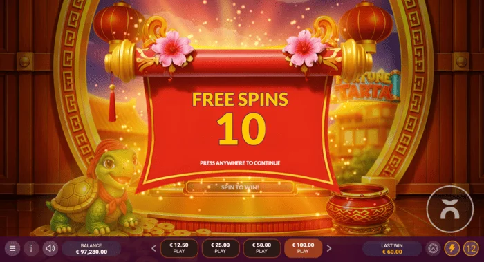 Fortune Tarta – aktivering av Free Spins